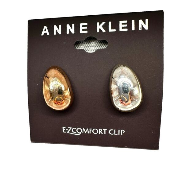 Anne Klein 3/4" Hoop E-Z Comfort Clip-On Earrings Rose Gold, Gold, - Picture 2 of 5
